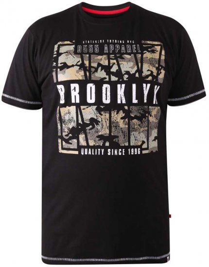 D555 BRICKET Camo Brooklyn T-Shirt - T-shirts - T-shirts i store størrelser - 2XL-14XL