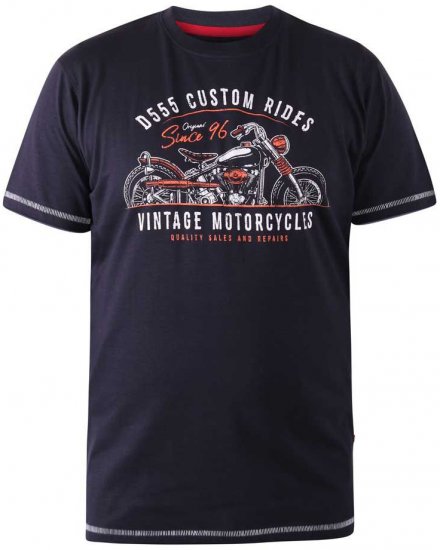 D555 CHESHUNT Vintage Motorcycle T-Shirt - T-shirts - T-shirts i store størrelser - 2XL-14XL