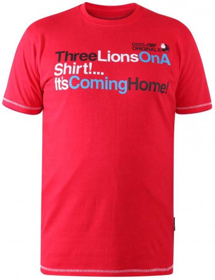 D555 LIONS England T-shirt - T-shirts - T-shirts i store størrelser - 2XL-14XL