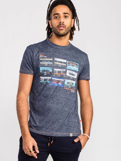 D555 Apsey Multi Cassette Tape Printed T-Shirt - T-shirts - T-shirts i store størrelser - 2XL-14XL