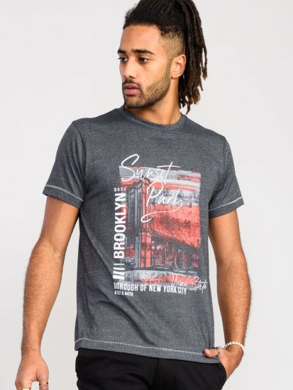 D555 Bramfield Sunset Park Brooklyn Printed T-Shirt - T-shirts - T-shirts i store størrelser - 2XL-14XL