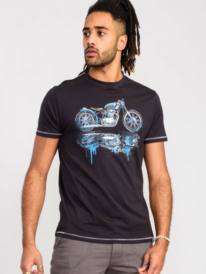 D555 Fritton Bike With Shadow And Drips Printed T-Shirt - T-shirts - T-shirts i store størrelser - 2XL-14XL