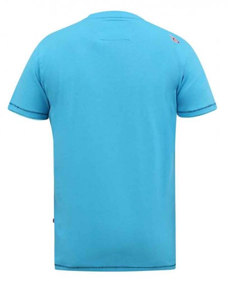 D555 Rushden Superior Printed T-Shirt Turquoise - T-shirts - T-shirts i store størrelser - 2XL-14XL