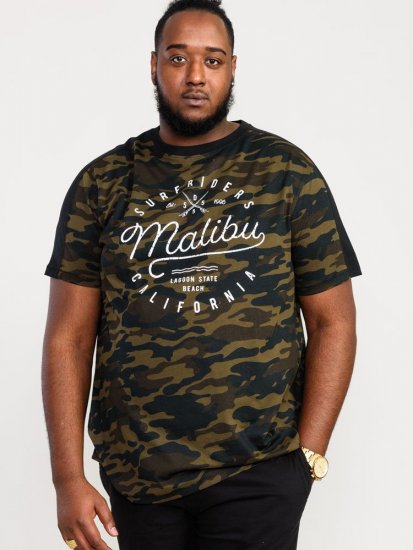 D555 Sullivan Ao Camo T-Shirt With Chest Print - T-shirts - T-shirts i store størrelser - 2XL-14XL