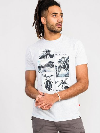 D555 Trafford Bike Photo Printed T-Shirt White - T-shirts - T-shirts i store størrelser - 2XL-14XL