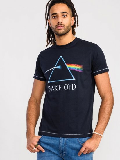 D555 Eclipse Official Pink Floyd Printed Crew Neck T-Shirt - T-shirts - T-shirts i store størrelser - 2XL-14XL