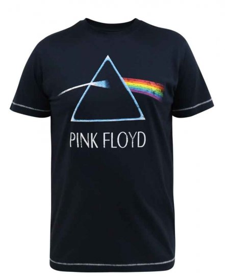 D555 Eclipse Official Pink Floyd Printed Crew Neck T-Shirt - T-shirts - T-shirts i store størrelser - 2XL-14XL
