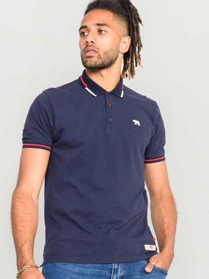 D555 Sloane Polo Shirt With Chest Embroidery Navy - Polotrøjer - Polotrøjer 2XL-8XL