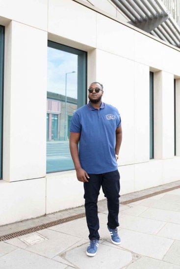 D555 Canning Chest Embroidery Polo Shirt Denim - Polotrøjer - Polotrøjer 2XL-8XL