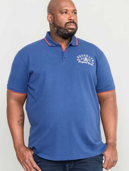 D555 Canning Chest Embroidery Polo Shirt Denim - Polotrøjer - Polotrøjer 2XL-8XL