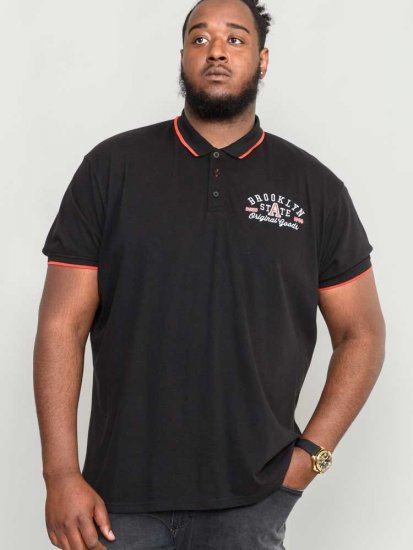 D555 Canning Chest Embroidery Polo Shirt Black - Polotrøjer - Polotrøjer 2XL-8XL