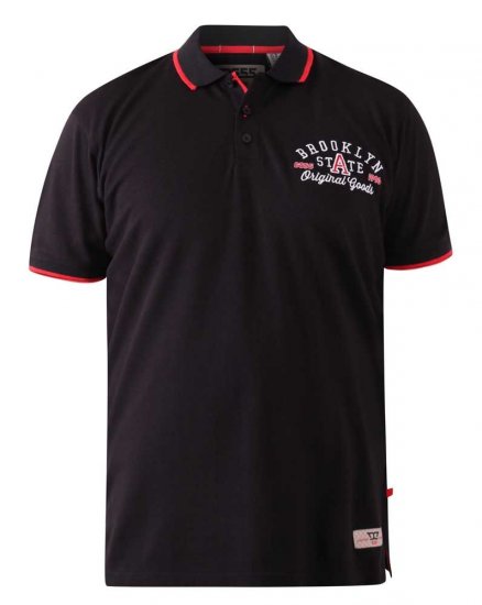 D555 Canning Chest Embroidery Polo Shirt Black - Polotrøjer - Polotrøjer 2XL-8XL