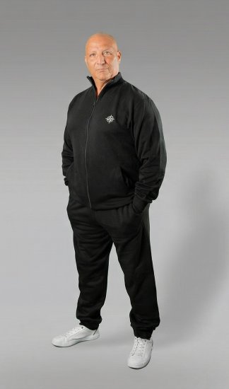 20 Nodi Mistral Tracksuit in Combed Fleece Cotton Black - Tracksuits - Tracksuits i store størrelser til mænd