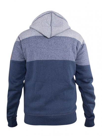 D555 Columbus Cut And Sew Panelled Zip Through Hoody Blue - Trøjer og hættetrøjer - Trøjer og Hættetrøjer i store størrelser - 2XL-14XL