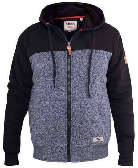D555 Allen Zip Through Hoody With Sherpa Lining - Trøjer og hættetrøjer - Trøjer og Hættetrøjer i store størrelser - 2XL-14XL