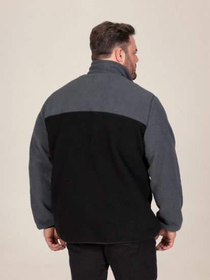 D555 Daly Quarter Zip Fleece Sweatshirt Sort/Grå - Trøjer og hættetrøjer - Trøjer og Hættetrøjer i store størrelser - 2XL-14XL