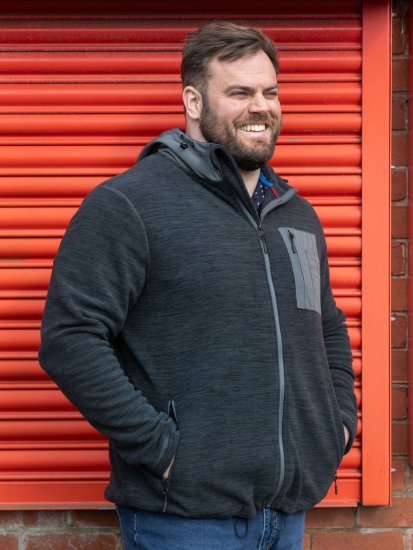 D555 Daly Quarter Zip Fleece Sweatshirt Sort/Grå - Trøjer og hættetrøjer - Trøjer og Hættetrøjer i store størrelser - 2XL-14XL