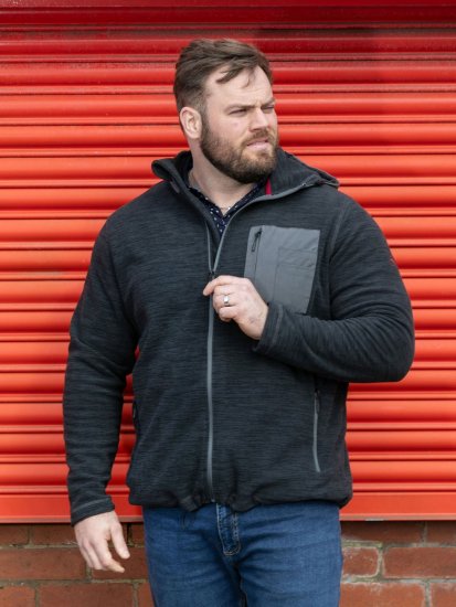 D555 Daly Quarter Zip Fleece Sweatshirt Sort/Grå - Trøjer og hættetrøjer - Trøjer og Hættetrøjer i store størrelser - 2XL-14XL