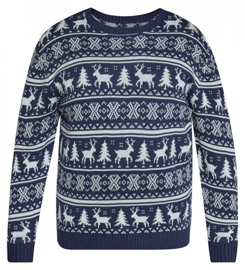 North Latitude 63144 Fjell Reindeer Knit Mørkeblå - Trøjer og hættetrøjer - Trøjer og Hættetrøjer i store størrelser - 2XL-14XL