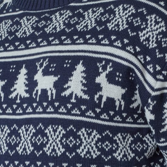 North Latitude 63144 Fjell Reindeer Knit Mørkeblå - Trøjer og hættetrøjer - Trøjer og Hættetrøjer i store størrelser - 2XL-14XL