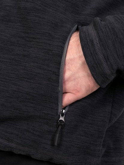 D555 Damien Micro Fleece Zip Through Hoody Sort/Grå - Trøjer og hættetrøjer - Trøjer og Hættetrøjer i store størrelser - 2XL-14XL