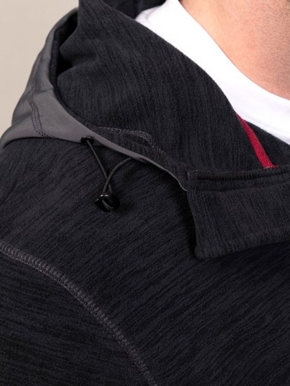 D555 Damien Micro Fleece Zip Through Hoody Sort/Grå - Trøjer og hættetrøjer - Trøjer og Hættetrøjer i store størrelser - 2XL-14XL