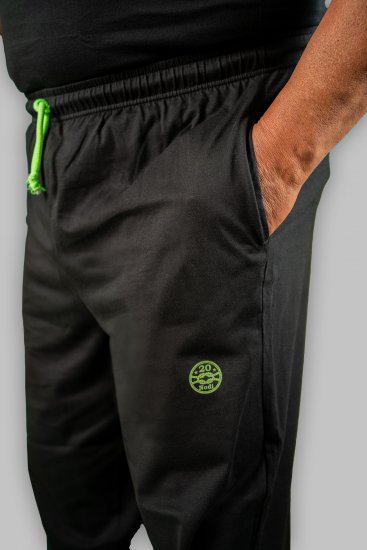 20 Nodi Long Leg Sports Pants in Combed Cotton Jersey Black - Joggingbukser og shorts - Sweatpants og Sweatshorts 2XL-12XL