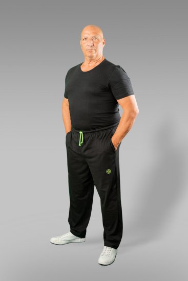 20 Nodi Long Leg Sports Pants in Combed Cotton Jersey Black - Joggingbukser og shorts - Sweatpants og Sweatshorts 2XL-12XL