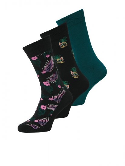 Jack & Jones Pineapple Skulls Strømper Sort 3-pak - Undertøj og badetøj - Badetøj og Undertøj i store størrelser 
