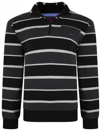 Kam Jeans 7022 Striped Sweater - Trøjer og Hættetrøjer - Trøjer og Hættetrøjer i store størrelser - 2XL-14XL