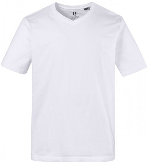 JP1880 702415 T-shirt med V-hals Hvid - T-shirts - T-shirts i store størrelser - 2XL-14XL