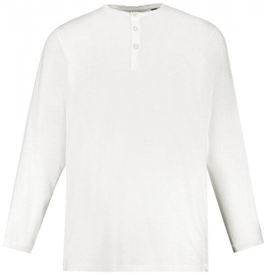 JP1880 702555 Langærmet Henley-shirt Hvid - T-shirts - T-shirts i store størrelser - 2XL-14XL