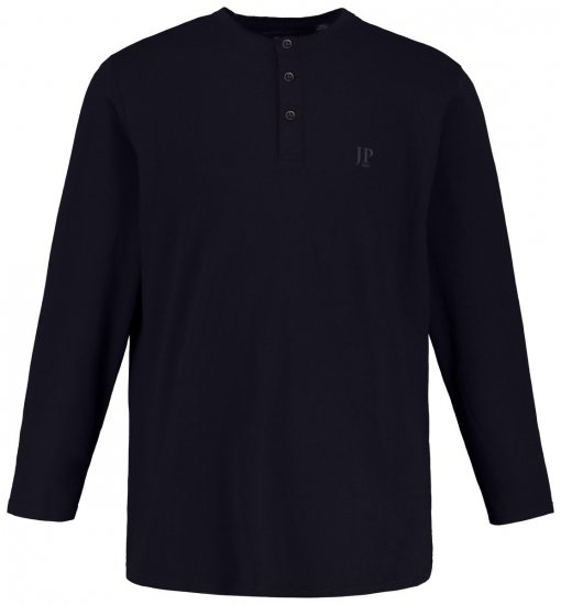 JP1880 702555 Langærmet Henley-shirt Mørkeblå - T-shirts - T-shirts i store størrelser - 2XL-14XL