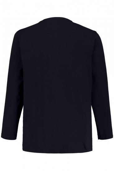 JP1880 702555 Langærmet Henley-shirt Mørkeblå - T-shirts - T-shirts i store størrelser - 2XL-14XL