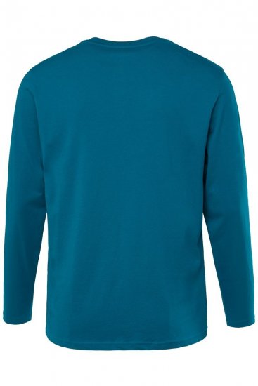 JP1880 Henley T-shirt Long Sleeve Blue - T-shirts - T-shirts i store størrelser - 2XL-14XL