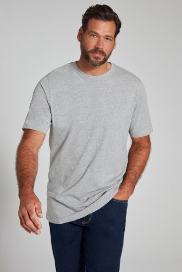 JP1880 702558 T-shirt med rund hals Gråmeleret - T-shirts - T-shirts i store størrelser - 2XL-14XL