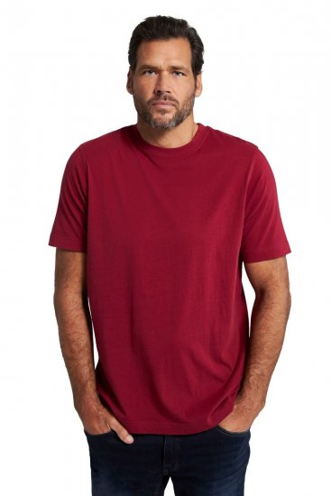 JP1880 702558 T-shirt med rund hals Mørkerød - T-shirts - T-shirts i store størrelser - 2XL-14XL