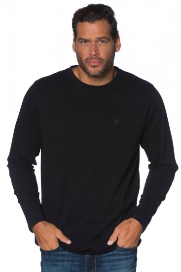 JP1880 702559 Langærmet T-shirt Sort - T-shirts - T-shirts i store størrelser - 2XL-14XL