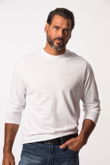 JP1880 702559 Langærmet T-shirt Hvid - T-shirts - T-shirts i store størrelser - 2XL-14XL