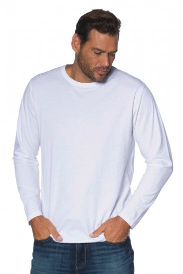 JP1880 702559 Langærmet T-shirt Hvid - T-shirts - T-shirts i store størrelser - 2XL-14XL