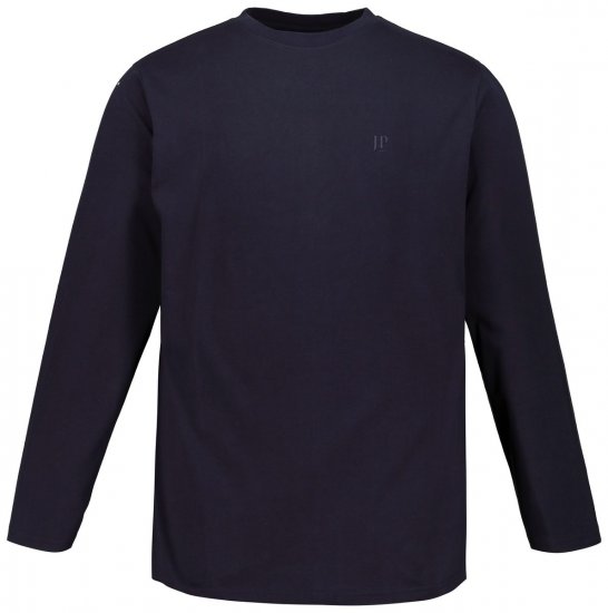 JP1880 702559 Langærmet T-shirt Mørkeblå - T-shirts - T-shirts i store størrelser - 2XL-14XL
