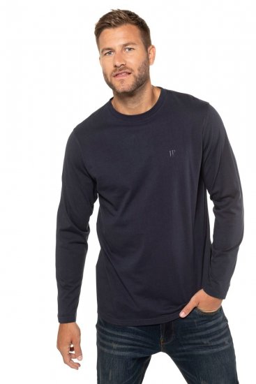 JP1880 702559 Langærmet T-shirt Mørkeblå - T-shirts - T-shirts i store størrelser - 2XL-14XL