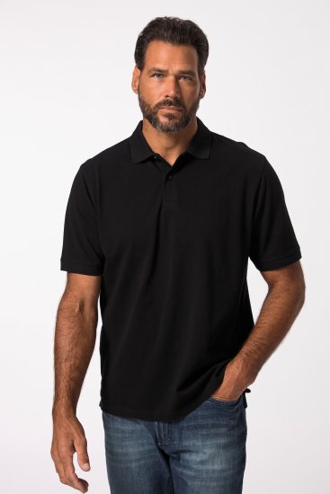 JP1880 702560 Poloshirt i bomuldspiké Sort - Polotrøjer - Polotrøjer 2XL-8XL