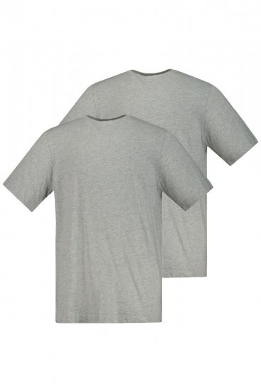 JP1880 702637 T-shirt med rund hals 2-pak Gråmeleret - T-shirts - T-shirts i store størrelser - 2XL-14XL