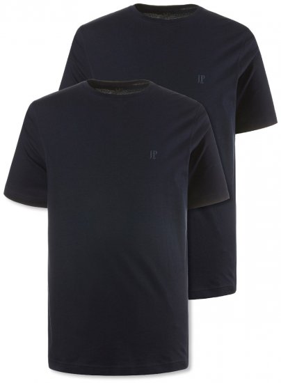 JP1880 702637 T-shirt med rund hals 2-pak Mørkeblå - T-shirts - T-shirts i store størrelser - 2XL-14XL