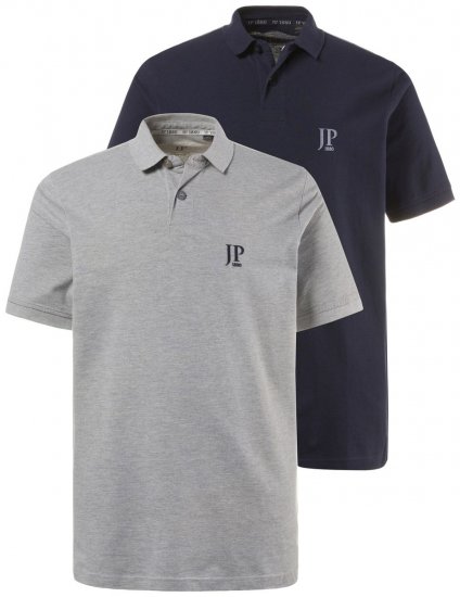 JP1880 704317 Poloshirt 2-pak Mørkeblå/Gråmeleret - Polotrøjer - Polotrøjer 2XL-8XL