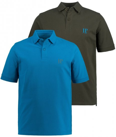 JP1880 704317 Poloshirt 2-pak Turkisblå/Olivengrøn - Polotrøjer - Polotrøjer 2XL-8XL