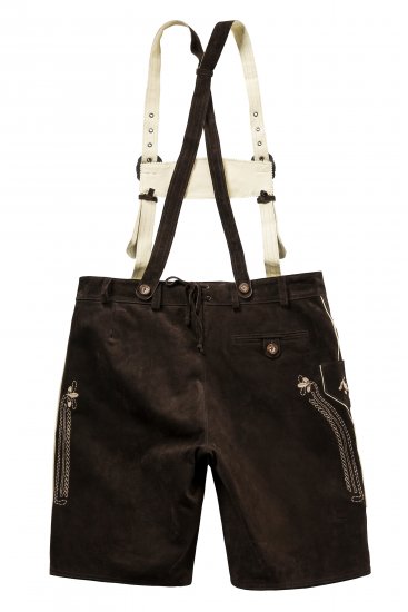 JP1880 Genuine Leather Traditional Lederhosen Shorts Brown - Shorts - Shorts i store størrelser - W40-W60