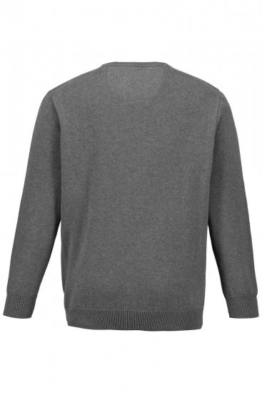 JP1880 708261 Striktrøje med rund hals Gråmeleret - Trøjer og hættetrøjer - Trøjer og Hættetrøjer i store størrelser - 2XL-14XL