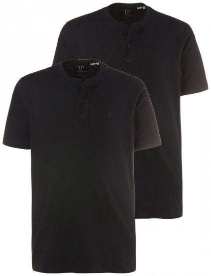 JP1880 708420 Henley-shirt 2-pak Sort - T-shirts - T-shirts i store størrelser - 2XL-14XL